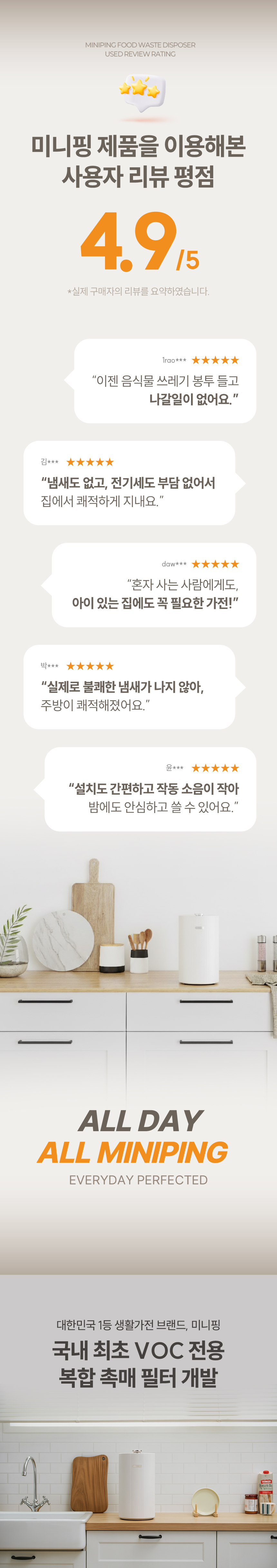 미니핑 음식물 처리기 2L SUS-2L1B