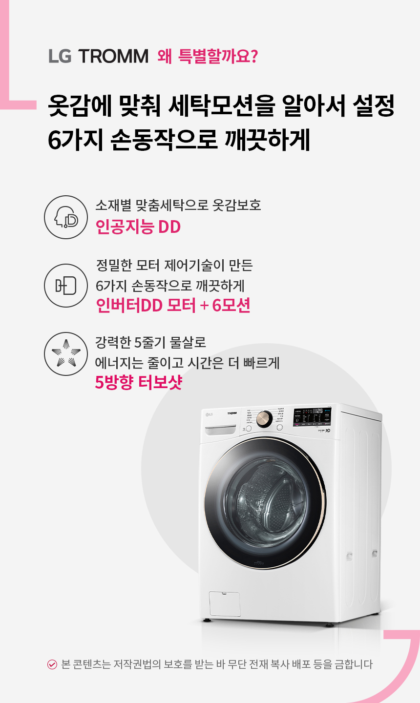  LG 트롬 세탁기 21kg (F21WDLP)