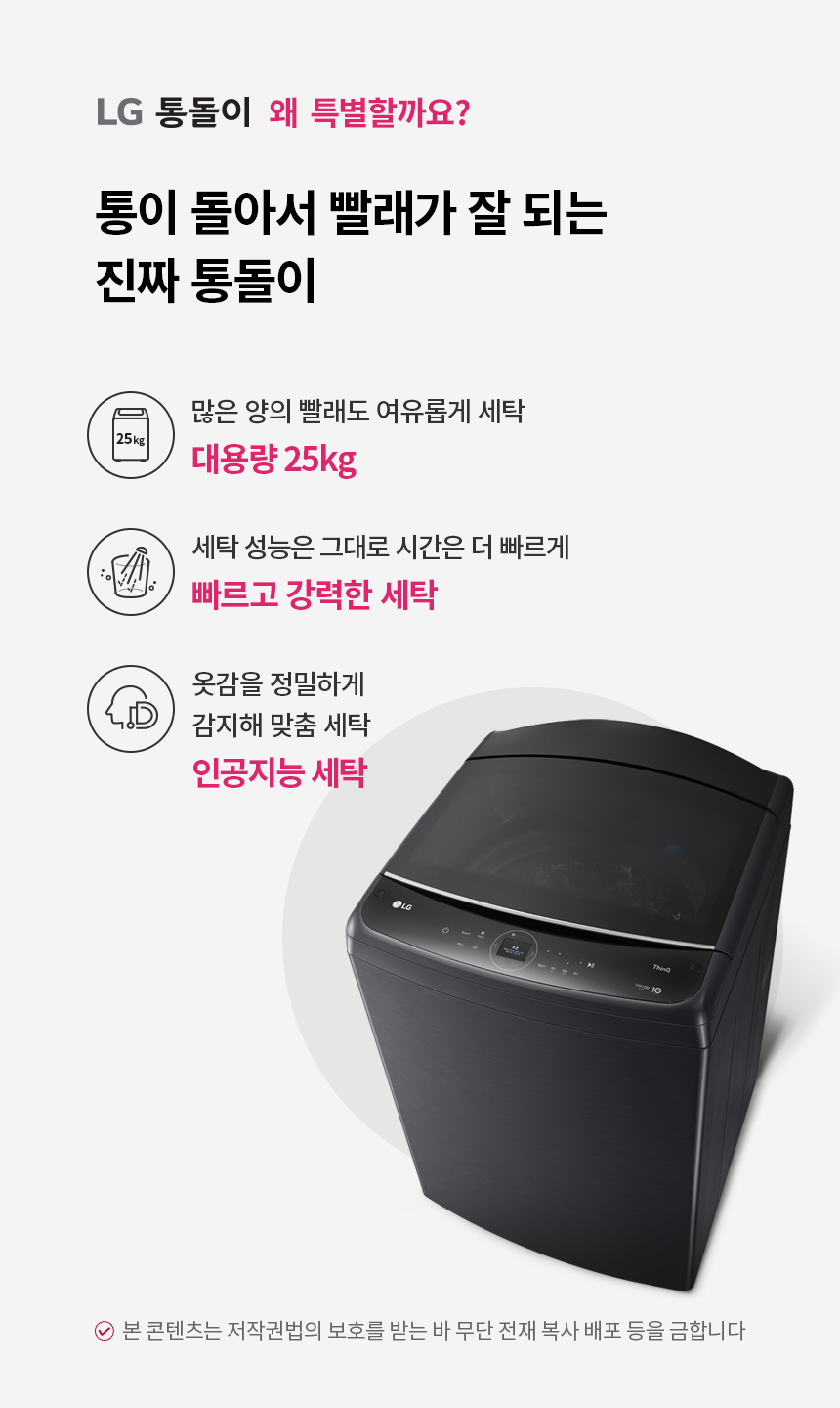  LG 통돌이 세탁기 25kg (T25PX9)